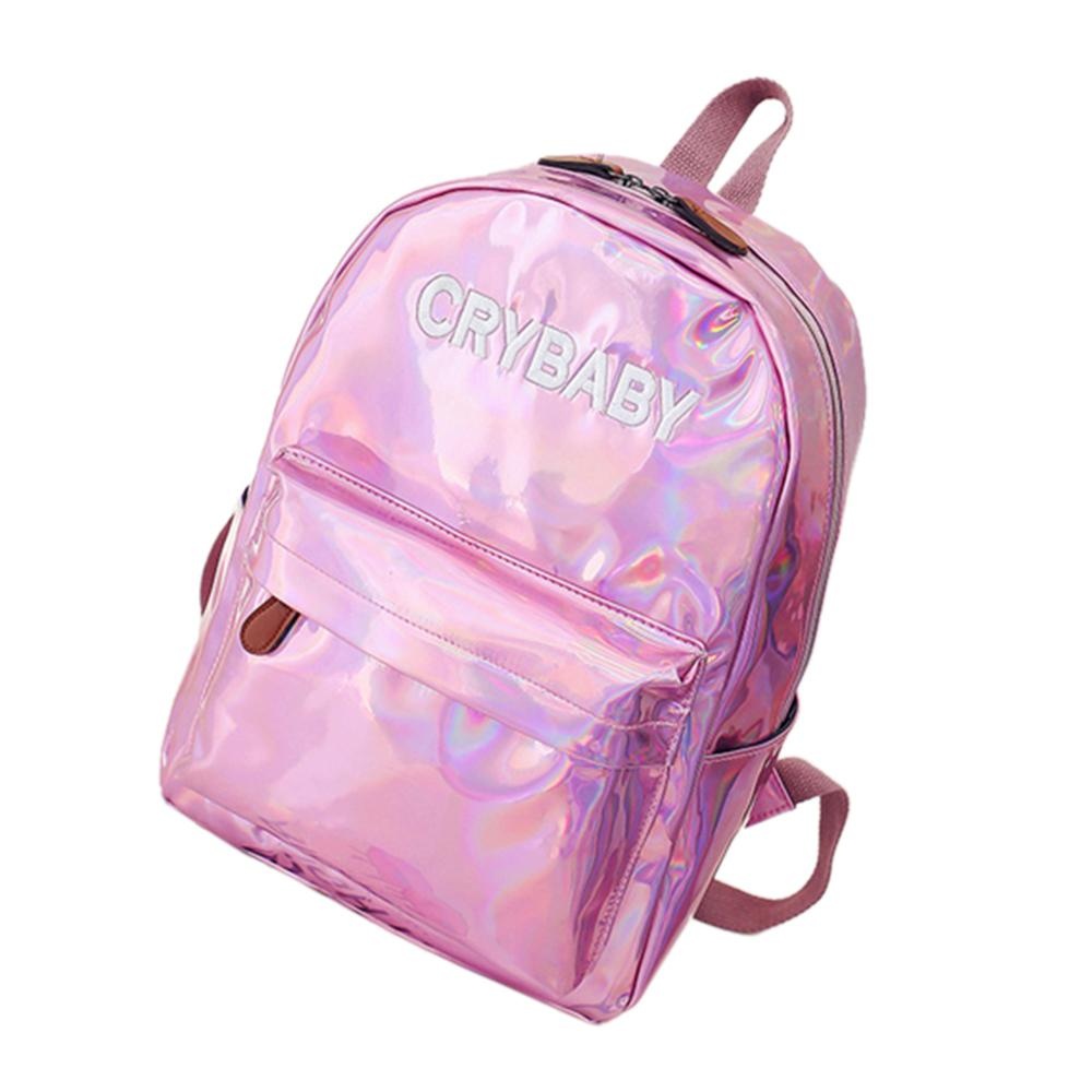 2018 Women Hologram Holographic Backpack Girl Laser Tote School Shoulder Bookbag - intl