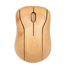 2.4G Wireless Optical Bamboo Mouse 3 Adjustable DPI Computer Mouse with USB Receiver for Notebook PC Laptop Computer Yellow - intl