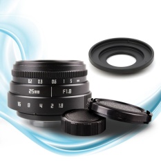 25mm F1.8 CC TV TV Lens + C Mount Lens Ke P. Pentax Q NEX Adaptor Kamera + Lensa Depan dan Belakang Cap-Intl
