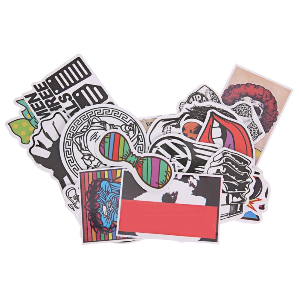 25 Pcs Doodle Stiker Buatan Sendiri Skateboard Grafiti Mainan Stiker Laptop Sepeda (Ungu)-Satu Ukuran-Intl