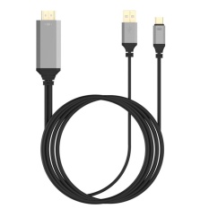 2 M 4 K USB Tipe-c Ke HDTV HDMI AV Kabel Adaptor untuk Ponsel Laptop (Hitam) -Intl