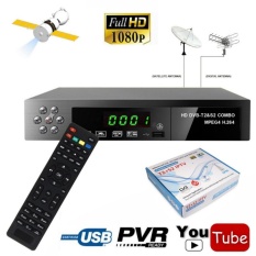 2Pcs Full HD DVB Terrestrial + DVB Satellite Receiver Combo Decoder + USB Wifi IKS Cccam Youtube Biss Key Power Vu Set Top Box