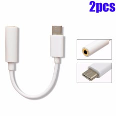 2 Pcs Tipe C untuk 3.5mm Audio Headphone Stereo Adaptor Konektor, USB 3.1/USB C untuk 3.5mm Audio Mikrofon Adaptor Wanita untuk MOTO Z Droid, XPS13, CDLA, Headphone, Tipe C Port Perangkat-Intl