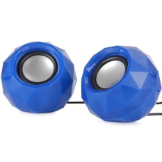 2 Pcs USB Powered LED Bersinar Stereo Speaker untuk Ponsel PC Notebook MP3 MP5 PSP Digunakan Di Rumah Party Disco Ballroom Bar Stage Club-Intl