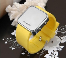 2 * PcsLED Watch Produsen Grosir Paduan Digital LED Watch LED Jelly Silicone Watch Pria dan Wanita Cermin Watch-Intl