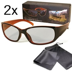 2x Passive 3D Movie & TV Glasses Unisex Black / Orange Circularly Polarized For Reald 3D Cinema and Passive 3D Tvs Like Lg Cinema 3d Philips Easy 3D Sony Toshiba Panasonic Grundig Hisense Finlux etc - intl