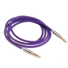 3.5mm Pria Nilon Mobil Kabel Audio Stereo AUX Tali Bantu (Ungu)