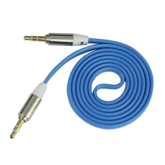 3.5mm Stereo Auxiliary Kabel Male To Male Datar Audio Musik AUX Kabel Biru Muda