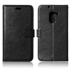 3 Slot Kartu Leather Flip Stand Phone Case untuk Lenovo VIBE X3 Lite/A7010/K4 Catatan-Hitam -Intl