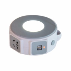 3 Listrik Outlet Surge Protector Multi-fungsional Power Strip dengan 2 Port Pengisian USB, 2 Meters Kabel Ekstensi, Round Desktop Charging Station, Rumah/Kantor-Intl