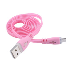 3 Kaki 1 M Light Up LED Micro USB Data Sync Charger Kabel untuk HTC LG Samsung S3 S8 MA (Pink)