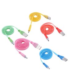 3 Kaki 1 M Light Up LED Micro USB Data Sync Charger Kabel untuk HTC LG Samsung S3 S8 MA (merah)