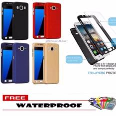 3 IN 1 CASE iPAKY 360 DEGRESS FULL BODY PROTECTION PHONE CASE WITH TEMPERED GLASS FOR SAMSUNG GALAXY J2 PRIME - RANDOM COLOR FREE WATERPROOF