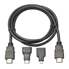 3 In 1 HDMI High Speed Ke Mini/Micro HDMI Kabel Adaptor untuk PC TV PS4-Intl