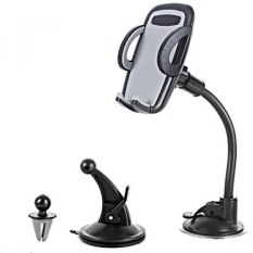 3-in-1 Mobile Phone Car Mount Holder Cradle, Universal Air Vent Dashboard Windshield Car Mount for iPhone for Android and more (Gray) - intl