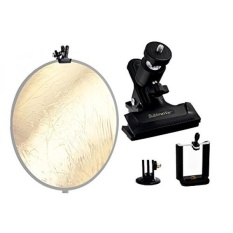 3 In 1 Reflektor Klip Clamp Holder dengan Sekrup 1/4 Inci Kamera Ball Swivel Dingin Shoe Holder Pole Bracket Kit untuk GoPro Quickclip untuk Ponsel GoPro Mount IPhone Android tripod Mount Oleh SublimeWare-Intl