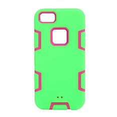 3 In 1 Shockproof Antidust Silikon Casing Ponsel untuk iPhone 5/5 S (Hijau Muda)-Intl
