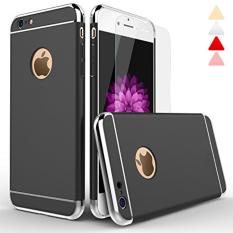 3 In 1 Ultra Tipis dan Desain Ramping Dilapisi Premium Shockproof Plating Metal Tekstur Pelindung Kulit