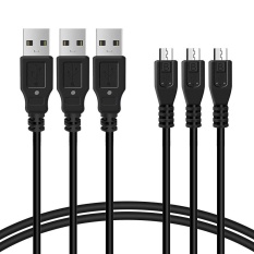 3 Pack Micro USB Cable, Super Durable Charge and Sync Data Cord for Android/Windows/MP3/Camera and other Device(Black) - intl