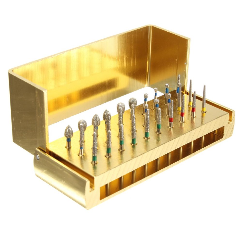 Rp 297.560 3 Pcs 30X Dental Diamond Burs Drill + Disinfeksi Blok Kecepatan Tinggi .
