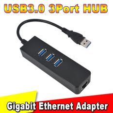 3 Port USB 3.0 Hub 10/100/1000 Mbps untuk RJ45 Gigabit Ethernet LAN Wired Network Adapter untuk Windows Mac-Intl