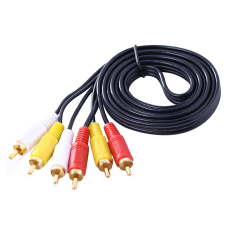 3 Komposit RCA dari Laki-laki untuk Kabel Audio Video AV DVD TV (1.5 M)