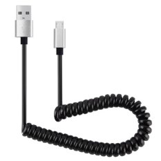 30 Cm Sampai 100 Cm Kecepatan Tinggi Musim Semi Micro USB Ke USB 2.0 Elastis Fleksibel Spring Coiled CABLE USB Data Sync Pengisian Kabel untuk Samsung, HTC, Sony, Huawei, Xiaomi, Lenovo dan Lainnya Android Smartphone (Silver) (Intl) -Intl