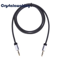 3.5mm Audio Kabel Pria-Pria 24 K Berlapis Emas Mobil AUX Audio Speaker Kabel (Hitam) -1.5 M-Intl