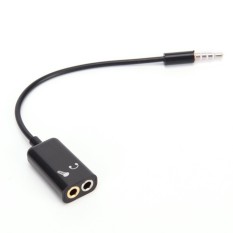 3.5mm Mic Audio jack to Headphone Microphone Y Splitter Cable Converter Adaptor - intl