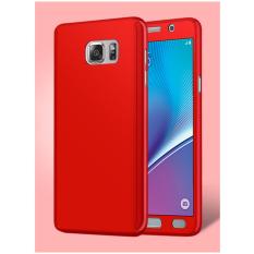360 Full Body Cakupan Perlindungan Hard Hibrida Ultra Tipis Slim Case Penutup dengan Tempered Glass Screen Protector untuk Samsung Galaxy NOTE 5 (Merah) -Intl