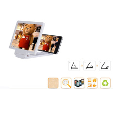 3D Mobile Phone Screen Magnifier Enlarged Screen Smartphone Amplifier Magnifier Bracket Cell phone Holder White (Intl) - intl