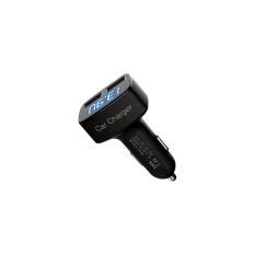 4 In 1 Dual USB Car Charger Adapter Tegangan DC 5 V 3.1A Tester (Hitam)