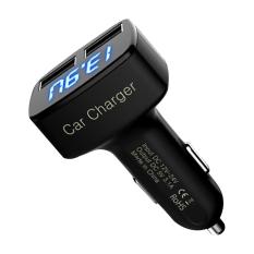Adapter Charger HP di Mobil 4in 1 tegangan DC 5 V 3.1A (hitam)