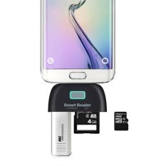 4 In 1 OTG/TF/SD Pembaca Kartu Cerdas dengan Micro USB Charge Port (Hitam) -Intl