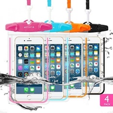 4 Pack Universal Waterproof Case,FITFORT Cell Phone Dry Bag/ Pouch, for iPhone 6 6S Plus/5/5s/5c Galaxy S7/S6/S5/S4 Note3/4 LG G5/G3 Up To 5.5