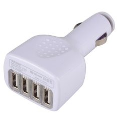 4-Port USB Mobil Charger Power Adapter untuk IPhone 5 6 Samsung S5 Catatan 4 3 2 (Putih) --Intl