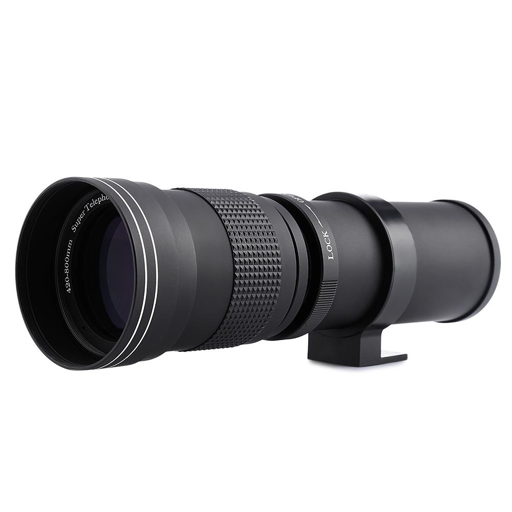 420-800mm Super Telephoto Manual Lensa dengan Adaptor untuk Canon EOS EF Kamera-Intl