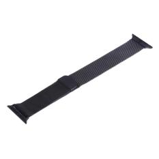 42mm Milanese Loop Strap Adjustable Stainless Steel Watchband untuk Apple Watch (Hitam)-Intl