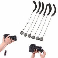 5 Penutup Lensa Cap Kiper Pemegang Tali untuk Sony Nikon Canon Pentax Kamera Olympus-Intl