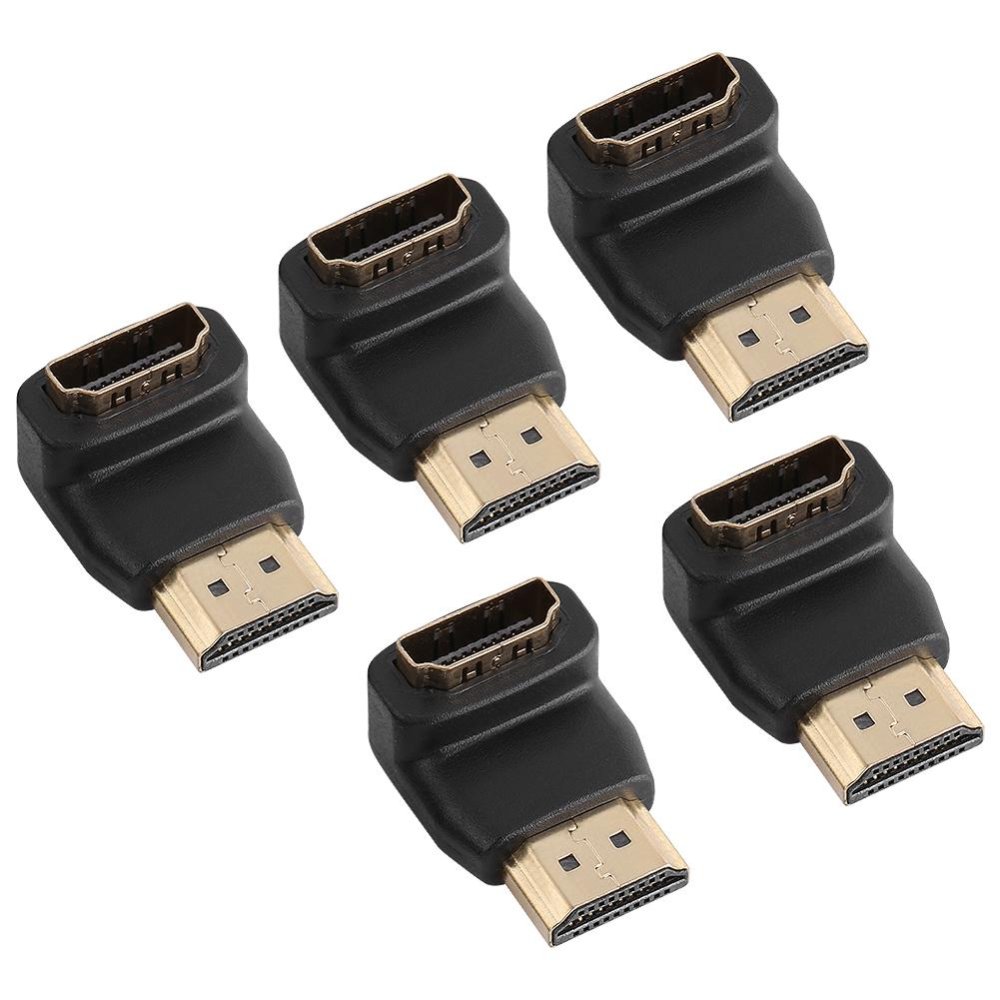 5 Pcs HDMI1.3 Male To Female 90 Derajat Sudut Kanan Adaptor Converter Kabel Konektor-Intl