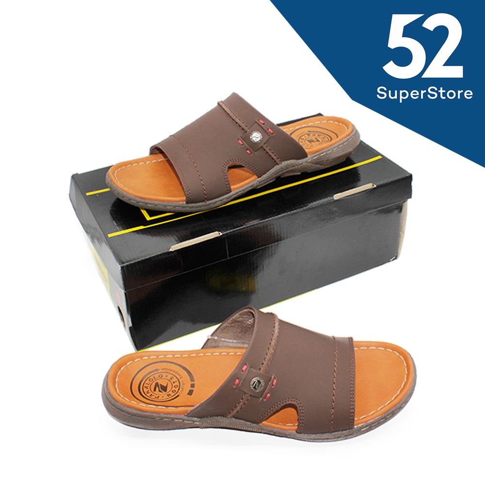 52 Fashion Pakalolo Boots Sandal Selop Casual Pria 01253 A - Coklat Size 42-44