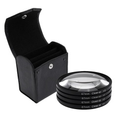 52/67/72/77mm Close-up + 1 + 2 + 4 + 10 Macro Lensa Filter Kit untuk DSLR Kamera (Hitam) -67mm-Intl(Black)