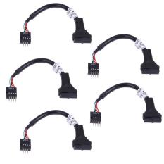 5 Buah 20/19 Pin USB 3.0 untuk Perempuan 9 Pin USB 2.0 Kabel Papan Induk Jantan-Internasional