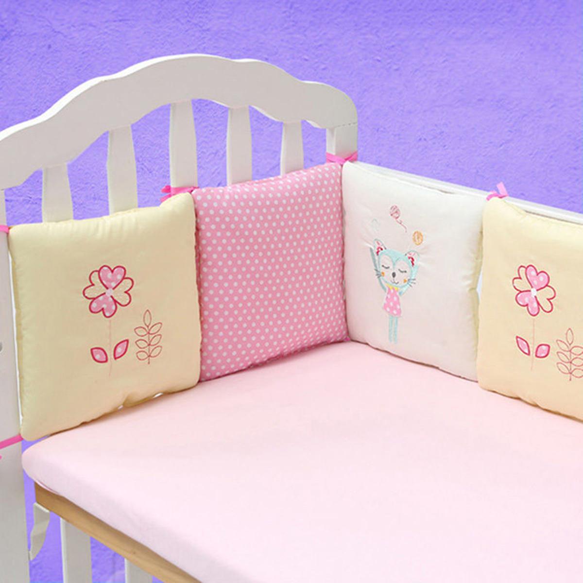 6 Pcs Populer Crib Bumper Pelindung Baby Nursery Bedding Nyaman Bayi Cot Pad-Intl