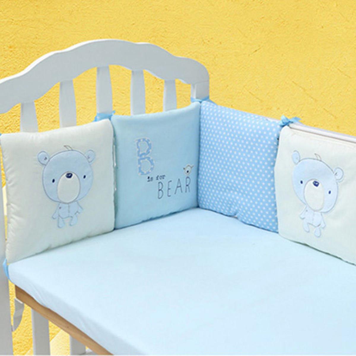 6 Pcs Populer Crib Bumper Pelindung Baby Nursery Bedding Nyaman Bayi Cot Pad-Intl