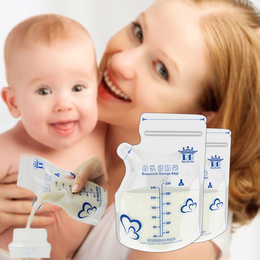 60 Pcs/pack Bayi Food Penyimpanan Kantong Penyimpanan ASI Pembeku Ukuran Besar 250 Ml Bpa Gratis-Internasional