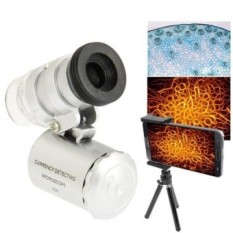 60X Zoom Universal Digital Mobile Phone Microscope Magnifier with Tripod / Adjustable Clip & LED Light for Galaxy S IV / i9500 / Note III / N9000 / N7100 / i9300, iPhone 5 & 5C & 5S (Width of Less Than 9.5cm Models) - intl