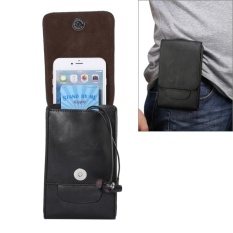 6.3 Inch dan Di Bawah Universal Crazy Horse Tekstur 3 Pouches Vertikal Flip Leather Case dengan Belt Hole dan Gesper Pendakian untuk Sony, Huawei, Meizu, Lenovo, ASUS, Cubot, OnePlus, Oukitel, Xiaomi, DOOGEE, VKworld, dan Lainnya Smartphone (Hitam)-Intl