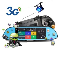 6.86 Inch Android 5.0 3g Mobil DVR Kamera Bluetooth GPS Spion Dual Lensa Dash Cam Full HD 1080 P Video Perekam-Intl