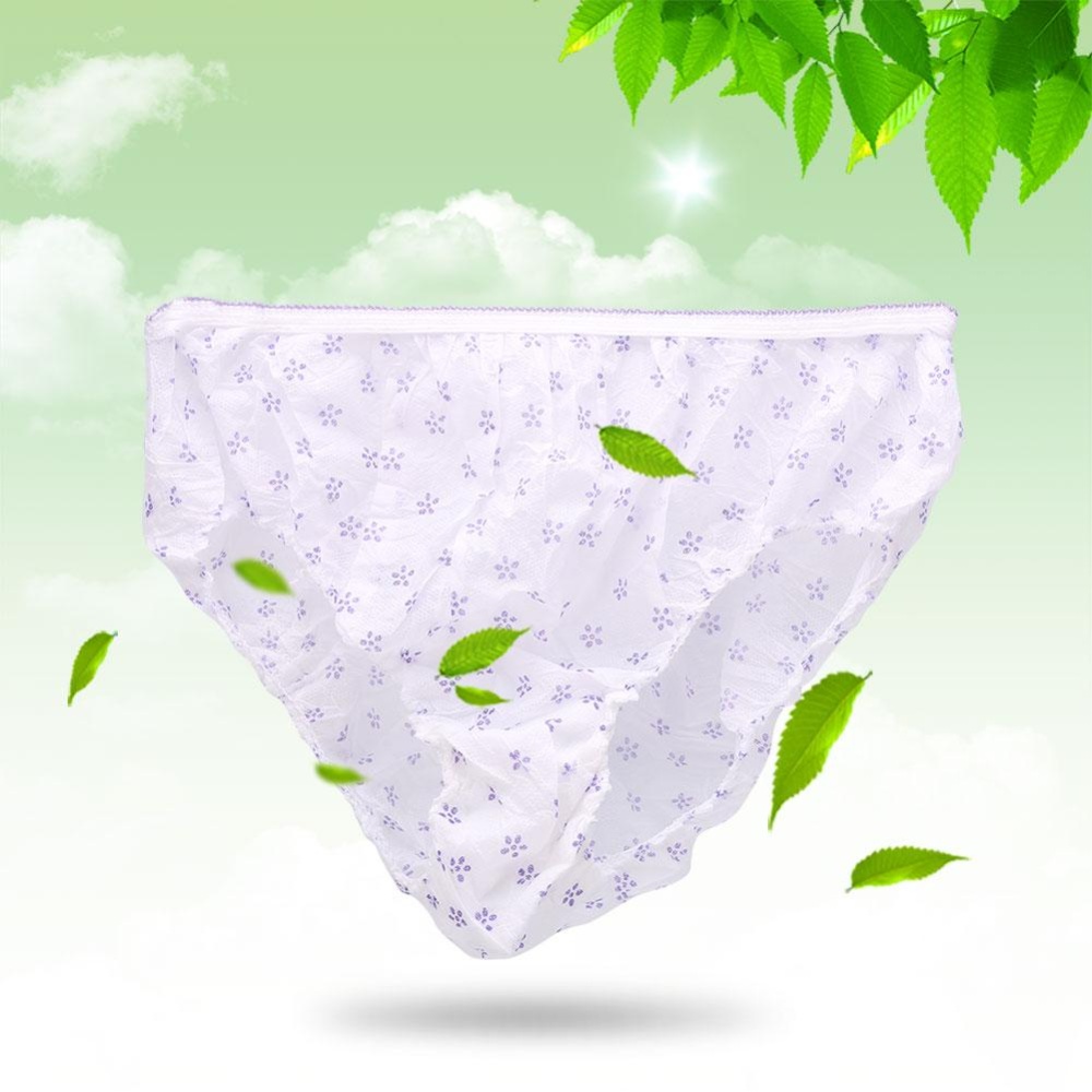 7 Pcs Wanita Travel Printed Sekali Pakai Hamil Postpartum Kertas Katun Singkat Panties XL-Intl